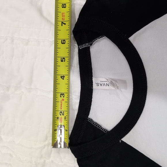 Bella Canvas Black and White 3/4 Sleeve Tee with Festive Graphic - Picture 10 of 11